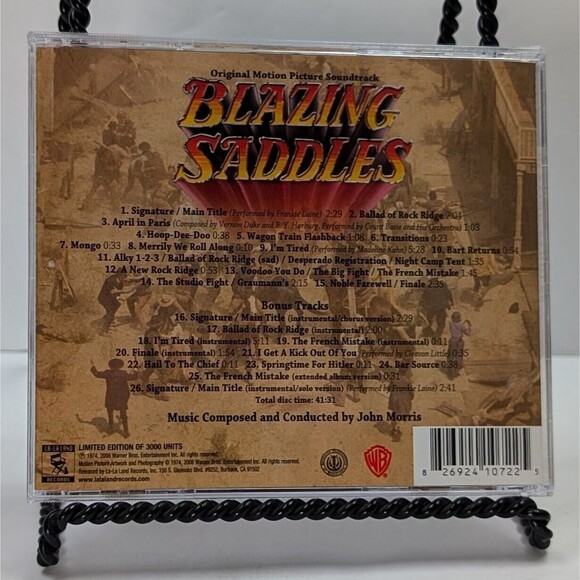 Blazing Saddles Soundtrack Promo CD John Morris Limited Edition 3000 CD's OOP - Picture 2 of 4